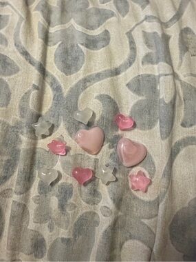 Jibbitz Pink & White Heart and Star Resin Accents